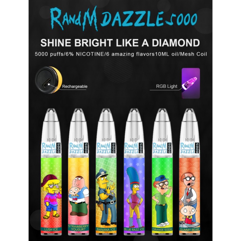 RandM Dazzle 5000 RGB Light Glowing Disposable Vap...