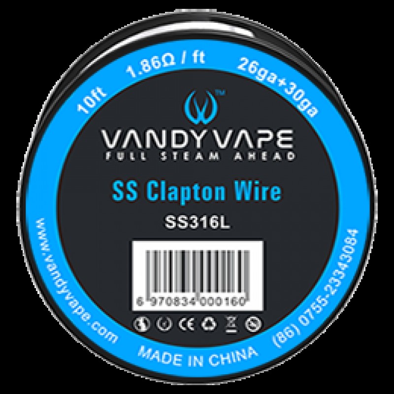 Vandy Vape SS Clapton Wire SS316L (26GA+30GA 10FT ...