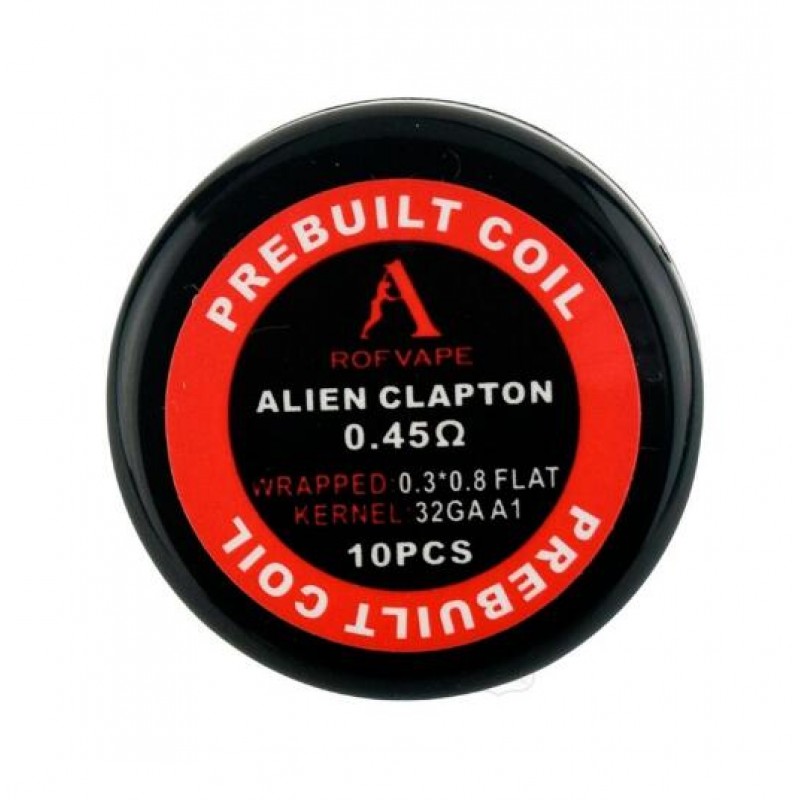 10PCS-PACK Rofvape Alien Clapton Prebuilt Coils 0.45 Ohm (0.3*0.8+32GA)